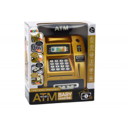 ATM Piggy Bank gyerekeknek, akik megtanulják megtakarítani az aranyat, fekete
