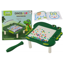 Dinoszaurusz oktatási mágnestábla asztallap puzzle zöld