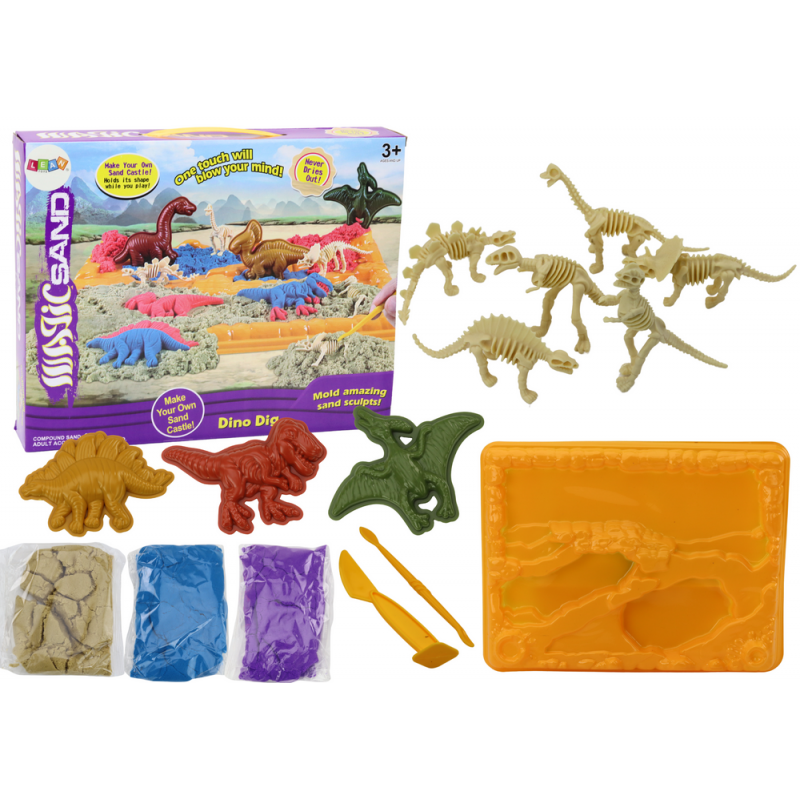 Magic Kinetic Sand Dinosaurs Skeletons Formák 6 db