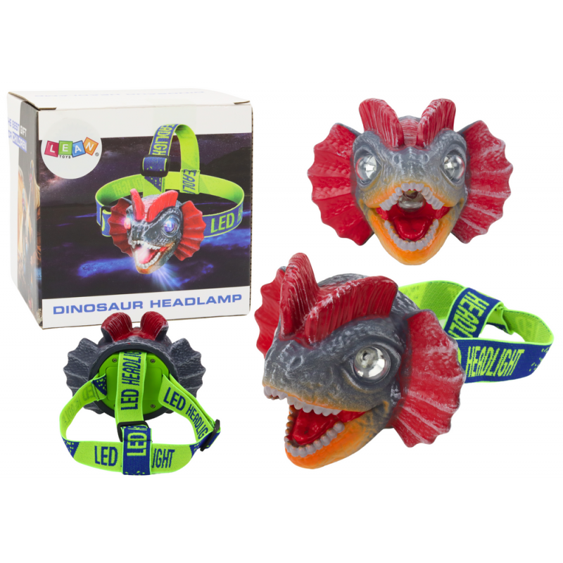 Dinoszaurusz fejlámpa zseblámpa állítható fejpánt 3 LED