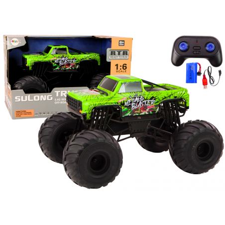 Nagy terepjáró távirányítós autó 2.4G RC 1:6 zöld