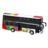 Emeletes busz fém meghajtóval, színes fényekkel, hangokkal