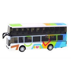 Emeletes busz fém meghajtóval, színes fényekkel, hangokkal