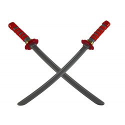 Ninja Warrior Set Mask Swords Daggers Red Decorations