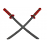 Ninja Warrior Set Mask Swords Daggers Red Decorations