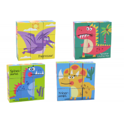 Oktatási puzzle 6 az 1-ben blokkok puzzle kockák 6 kép dinoszauruszok 9 El.