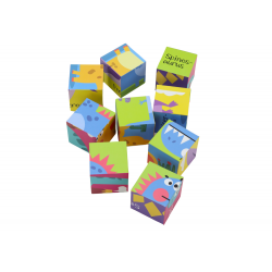 Oktatási puzzle 6 az 1-ben blokkok puzzle kockák 6 kép dinoszauruszok 9 El.