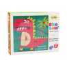 Oktatási puzzle 6 az 1-ben blokkok puzzle kockák 6 kép dinoszauruszok 9 El.