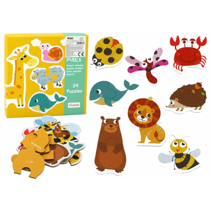 Oktatási Puzzle Állatok Puzzle Angoltanulás 48 db.