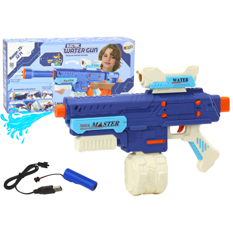 M416 újratölthető vízpuska 650 ml kék M416 újratölthető vízpuska 650 ml kék