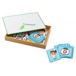 Mágneses puzzle készlet egy dobozban, az orvosi kórházban