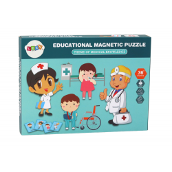 Mágneses puzzle készlet egy dobozban, az orvosi kórházban