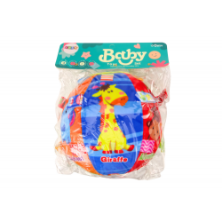 Plüss labda Soft Sensory Educational Animal Csörgő 18cm