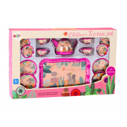 Kávés teakészlet Csésze Vízforraló Tálca Pink Cafe 15 db.