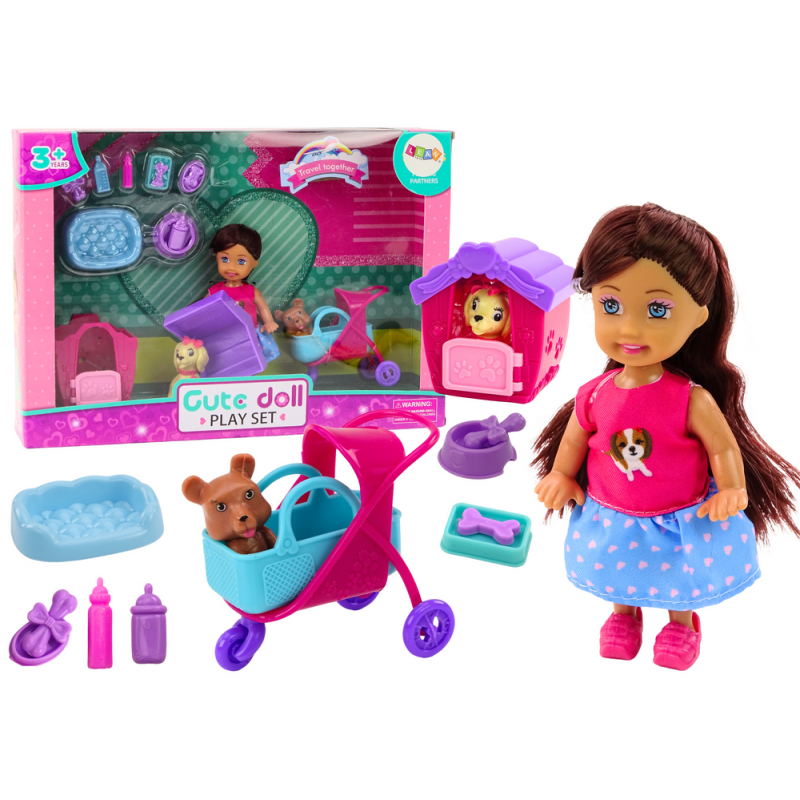 Doll With Dogs Dog Doll Kennel kiegészítők Pink Puppy 16 db. Doll With Dogs Dog Doll Kennel kiegészítők Pink Puppy 16 db.