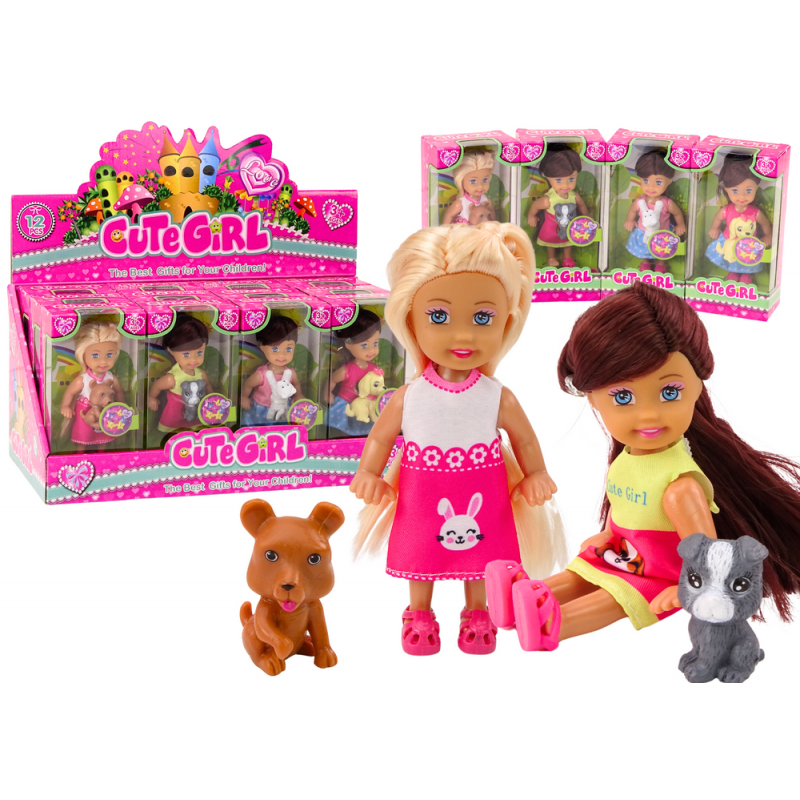 Mini baba hosszú hajú színes ruha kutya
