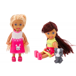 Mini baba hosszú hajú színes ruha kutya