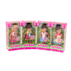 Mini baba hosszú hajú színes ruha kutya