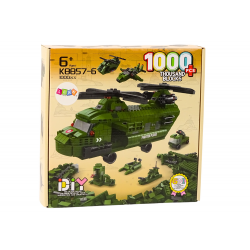 Katonai helikopter blokk készlet Military Green 1000 db
