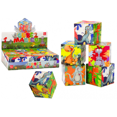 Magic Cube Oktatási Puzzle Dinoszauruszok Puzzle Logikai Játék