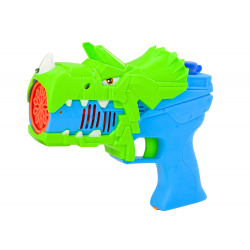 Kék és zöld dinoszaurusz buborékfegyver