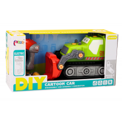 Rajzfilm lánctalpas kotró DIY Green szétszedéséhez