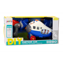 Rajzfilm Airplane Twisting Wings DIY Blue