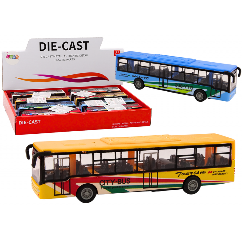 Városi busz dörzshajtással, 15 cm, fém Városi busz dörzshajtással, 15 cm, fém