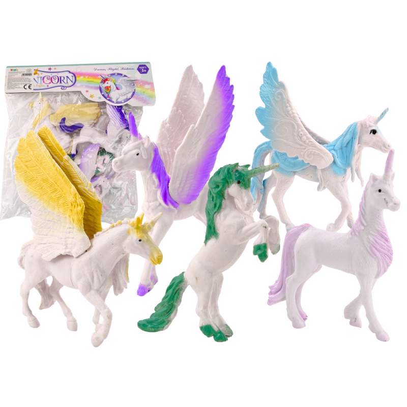 Egyszarvú Pegasus figurák készlete White Magic 6 db.