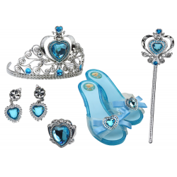 Kiegészítő készlet egy kis hercegnő koronás papucshoz, kék