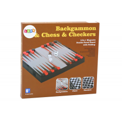 3 az 1-ben játékkészlet mágneses asztali sakkdáma Backgammon