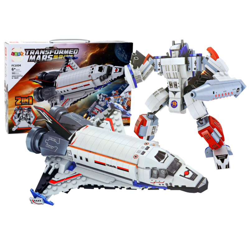 Építési blokkok Space 2in1 Rocket Robot 363 elemek Építési blokkok Space 2in1 Rocket Robot 363 elemek