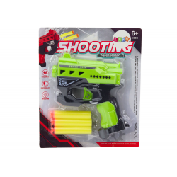 Mini habos dart pisztoly tapadókorongokkal, zöld