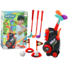 Minigolf készlet gyerekeknek, kerekeken kocsiba