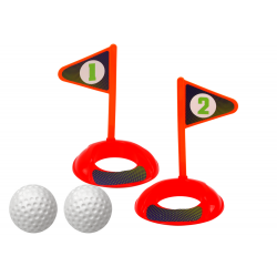 Minigolf készlet gyerekeknek, kerekeken kocsiba