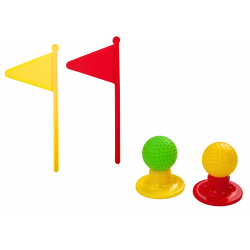 Minigolf készlet kerekeken 4 ütővel és labdával