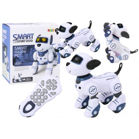 Távirányítós interaktív robot kutyatánc követi a parancsokat kék színben