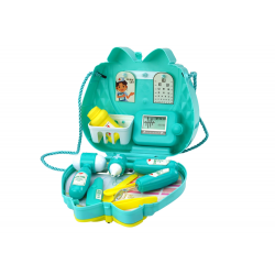 Türkiz orvosi készlet erszényben, húzózsinóron