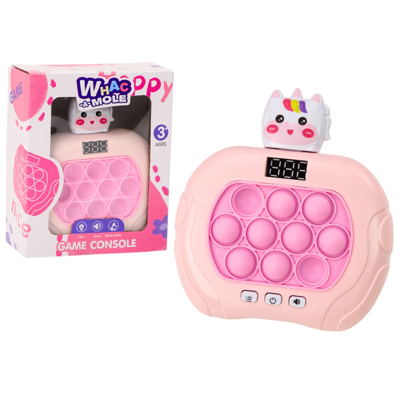 Pop-It Wac A Mole Játék Unicorn Lights Sounds Pink