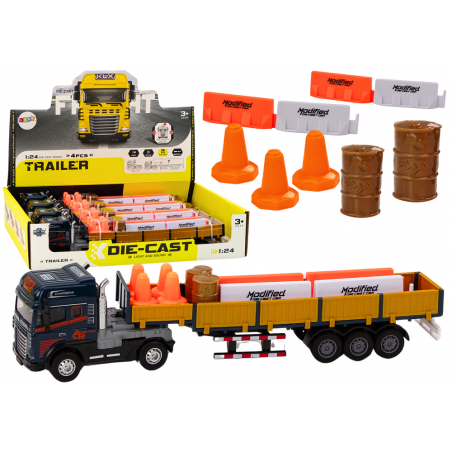 Teherautó pótkocsival kék 1:24 TIR teherautó-tartozékok Hangok