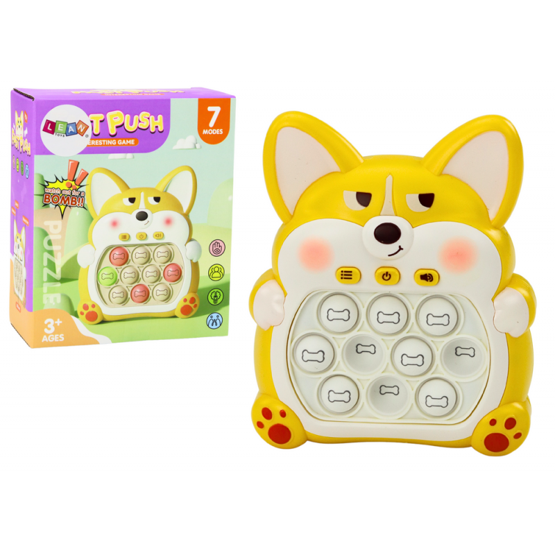 Arcade játékkonzol Pop-It Fox 7 játékmódok sárga