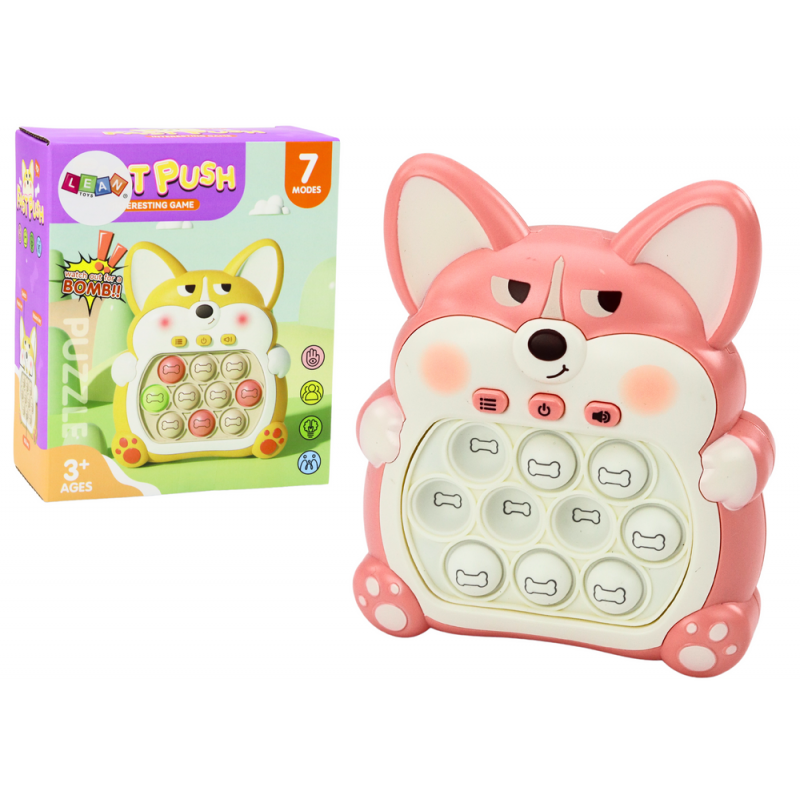 Arcade játékkonzol Pop-It Fox 7 játékmódok rózsaszín